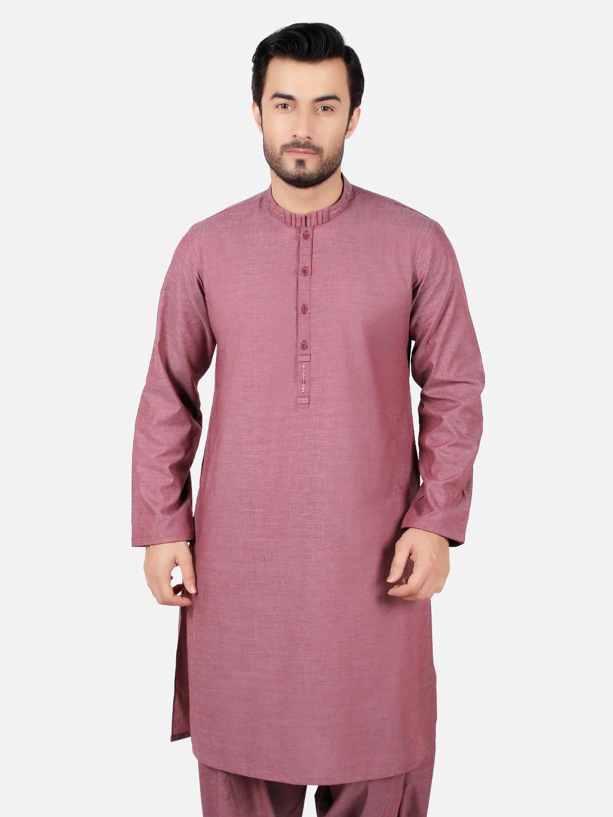 Men's Burgundy Shalwar Kameez - EMTSW19S-9771 - Image 2