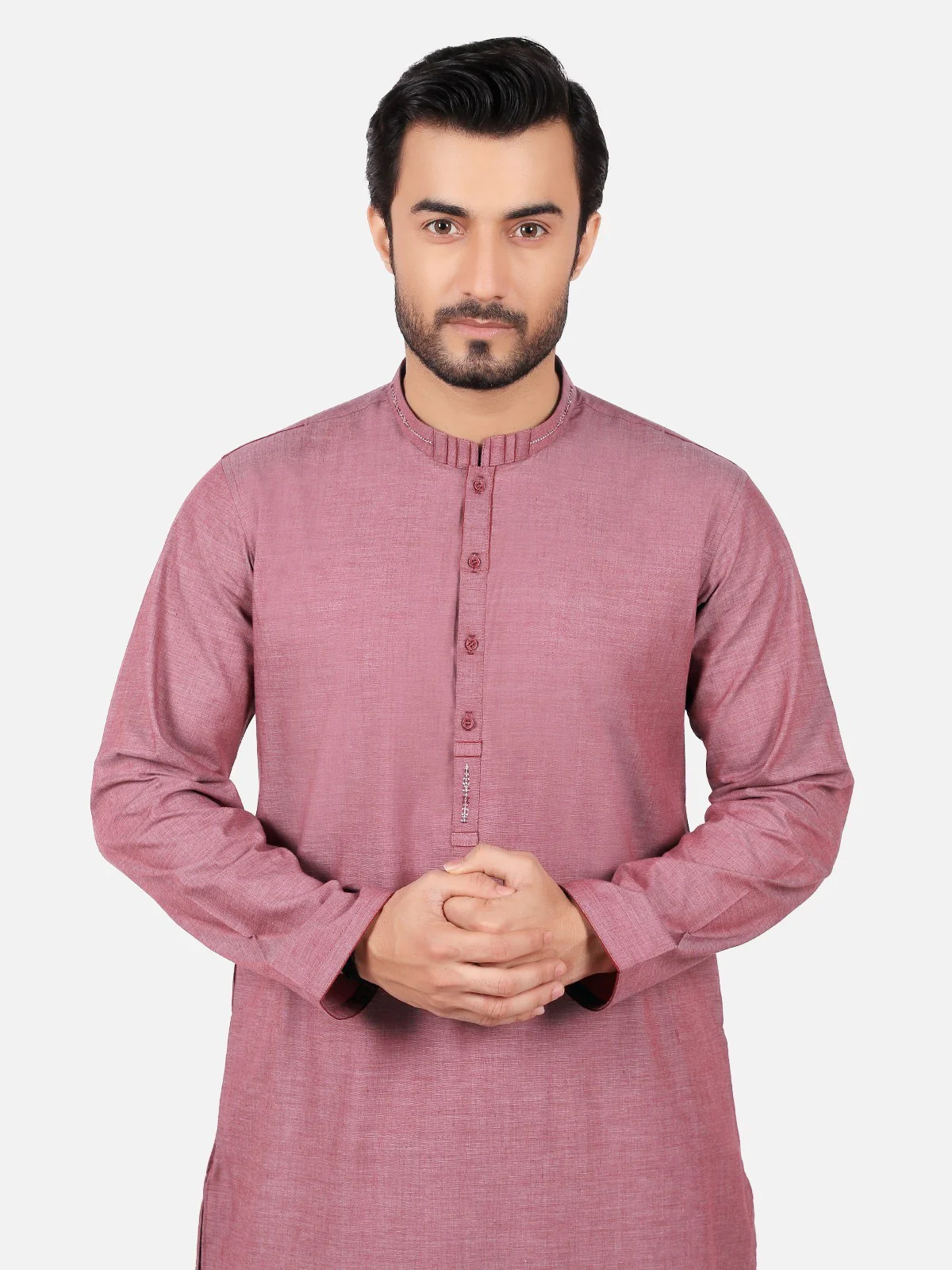 Men's Burgundy Shalwar Kameez - EMTSW19S-9771 - Image 3