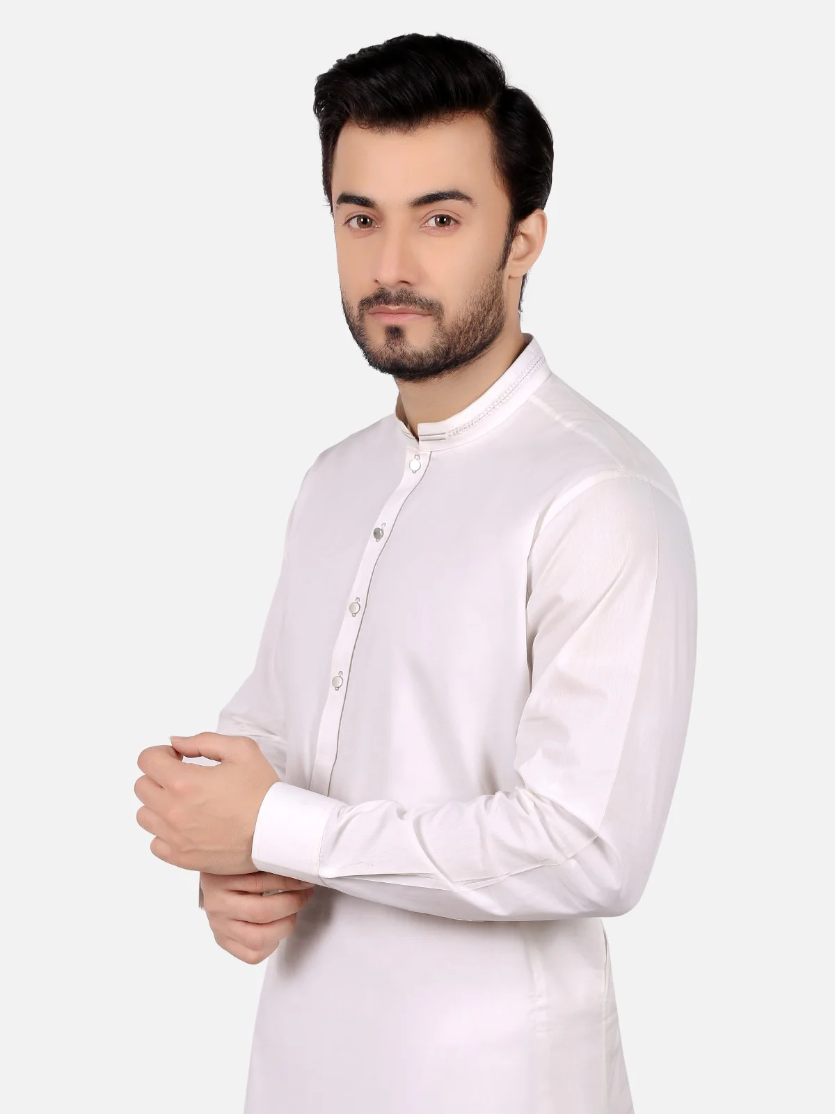 Men's Off White Shalwar Kameez - EMTSW19S-9774 - Image 2