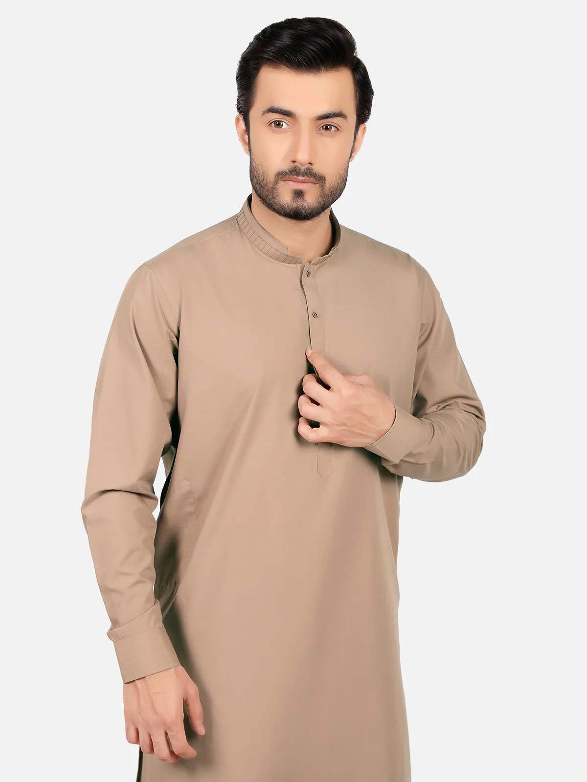 Men's Light Brown Shalwar Kameez - EMTSW19S-9775 - Image 2