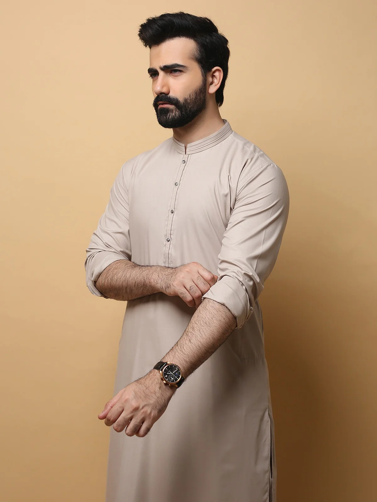 Men's Light Coffee Shalwar Kameez - EMTSW19S-9777 - Image 2
