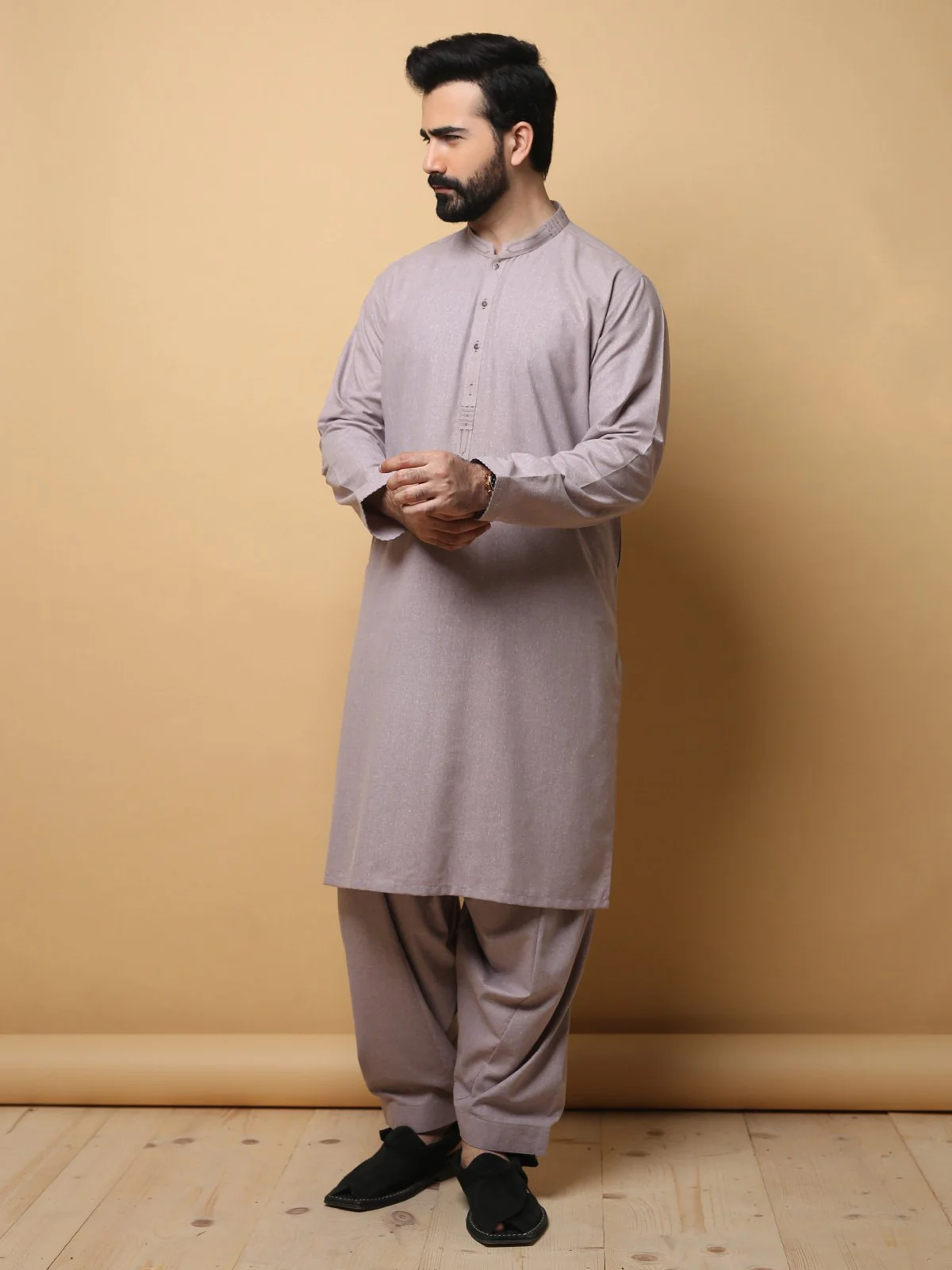 Men's Light Lavender Shalwar Kameez - EMTSW19S-9779