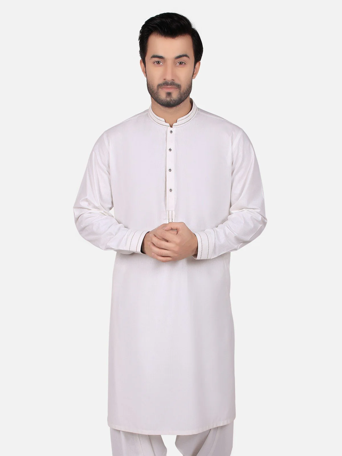 Men's Cream Shalwar Kameez - EMTSW19S-9781 - Image 2