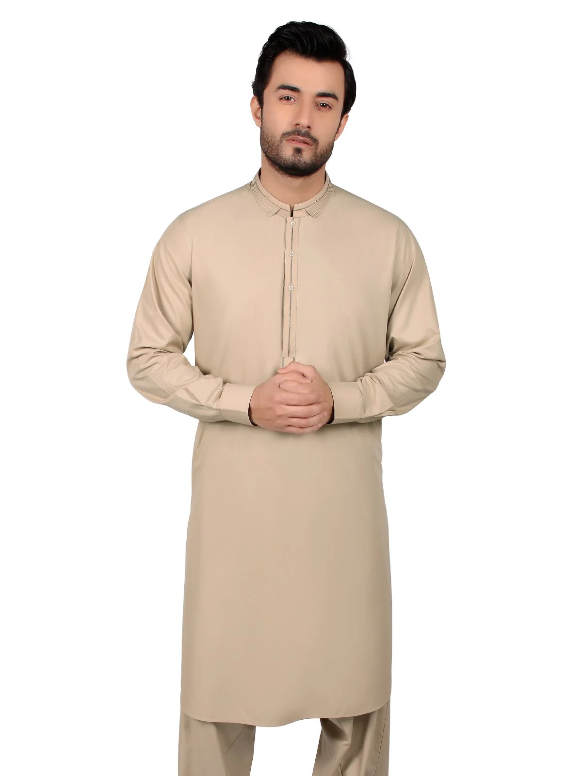 Men's Light Fawn Shalwar Kameez - EMTSW19S-9789