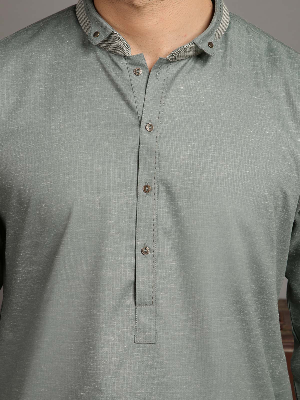 Men's Sea Green Shalwar Kameez - EMTSW19S-9793 - Image 4
