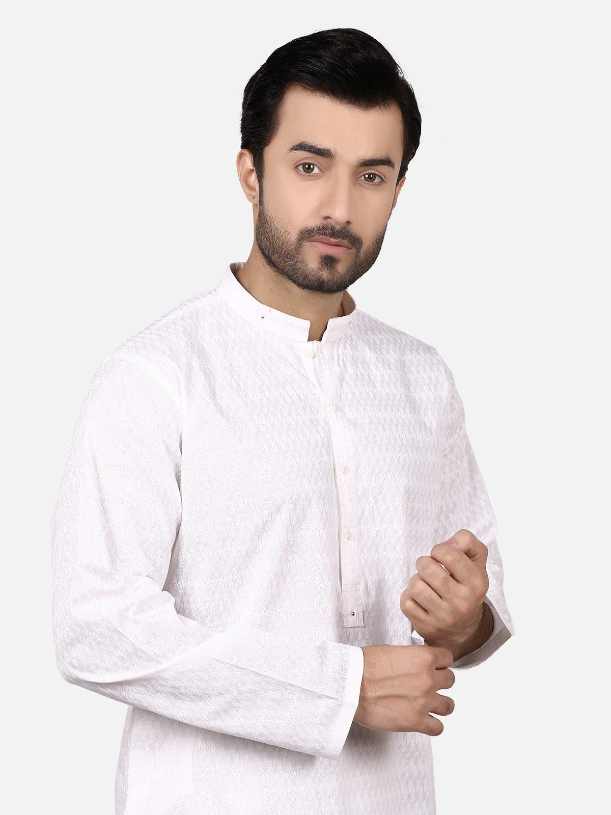 Men's Off White Shalwar Kameez - EMTSW19S-9808 - Image 2