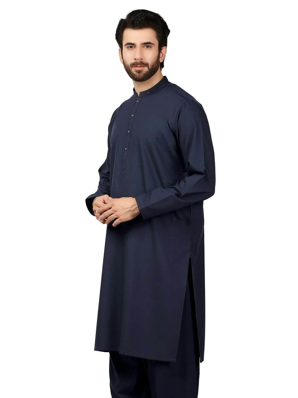 Men's Dark Navy Shalwar Kameez - EMTSW19S-9838 - Image 2