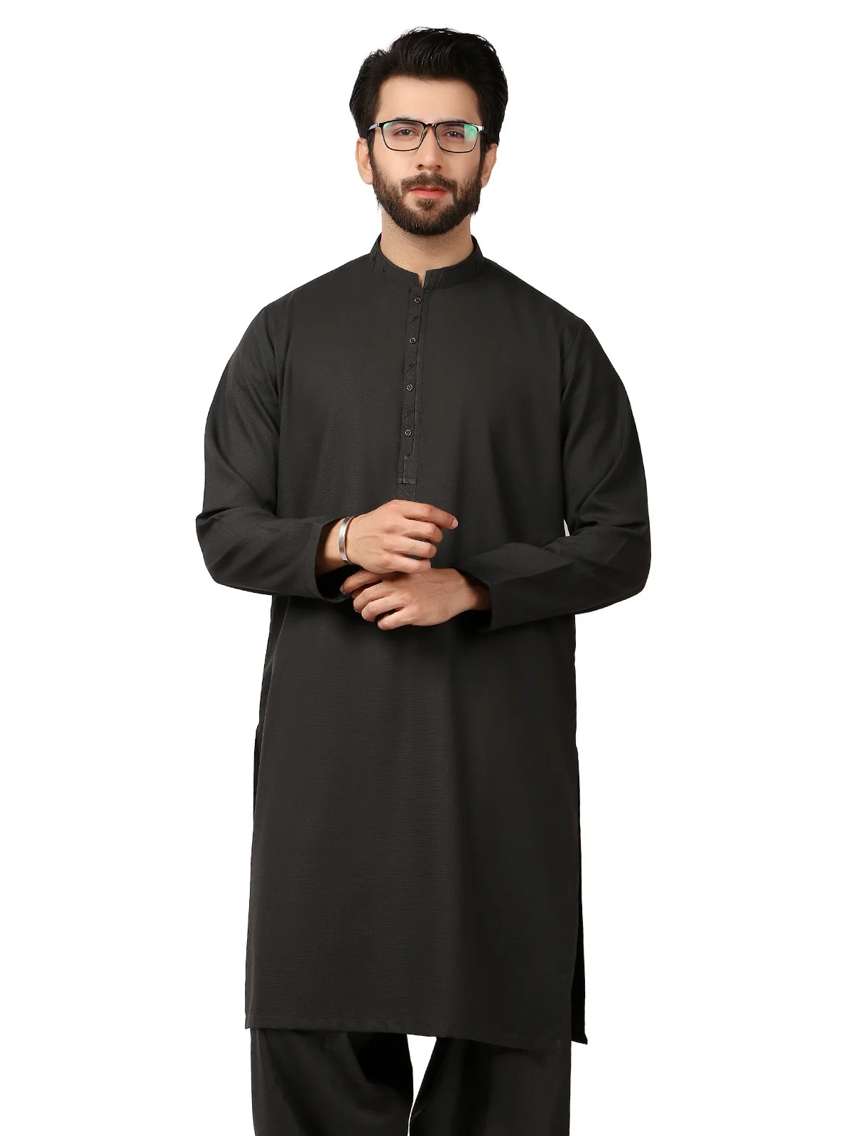 Men's Charcoal Grey Shalwar Kameez - EMTSW19S-9840