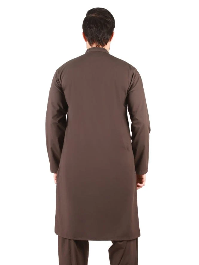 Men's Dark Olive Shalwar Kameez - EMTSW19S-9842 - Image 3