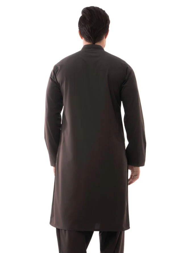 Men's Brown Shalwar Kameez - EMTSW19S-9844 - Image 2