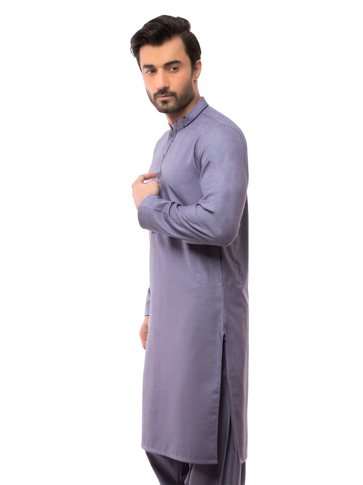 Men's Light Blue Shalwar Kameez - EMTSW19S-9851 - Image 2