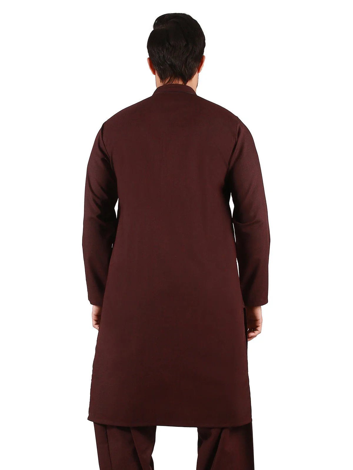 Men's Deep Burgundy Shalwar Kameez - EMTSW19S-9857 - Image 3