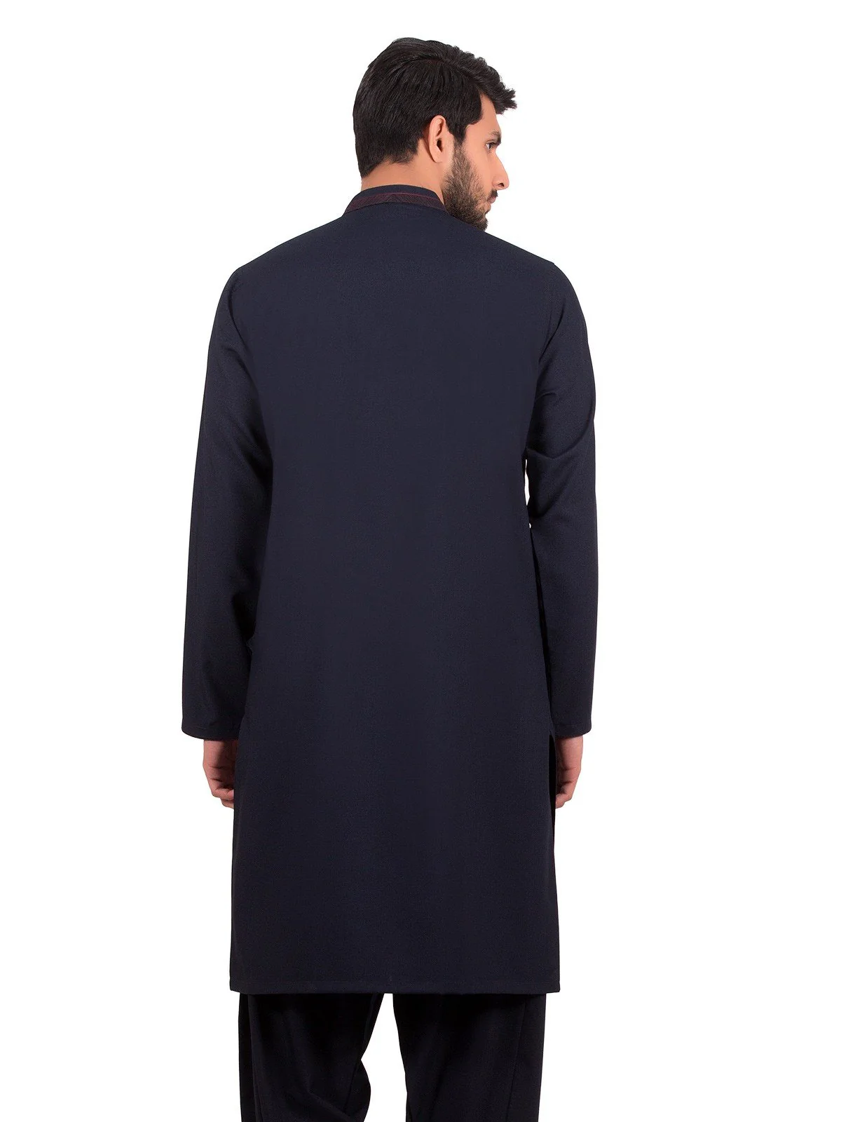 Men's Navy Blue Shalwar Kameez - EMTSW19S-9864 - Image 3