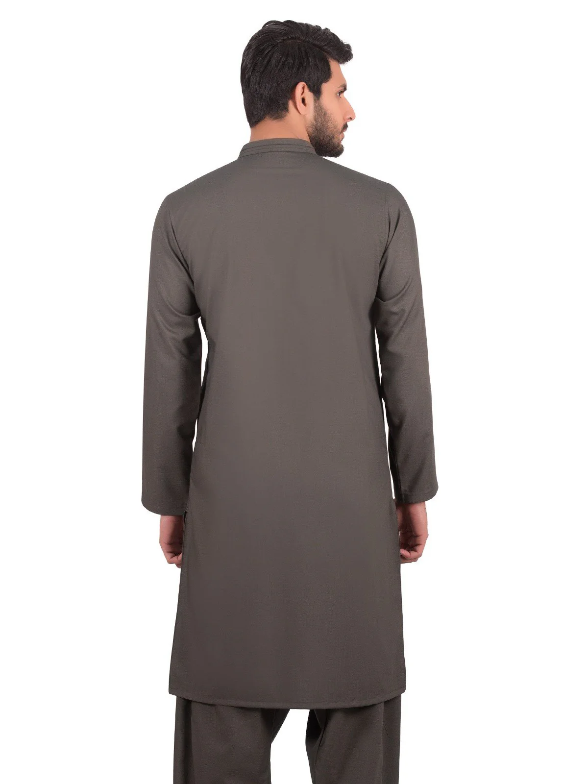 Men's Military Green Shalwar Kameez - EMTSW19S-9865 - Image 3
