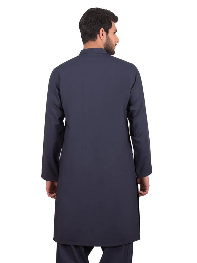 Men's Charcoal Shalwar Kameez - EMTSW19S-9866 - Image 2
