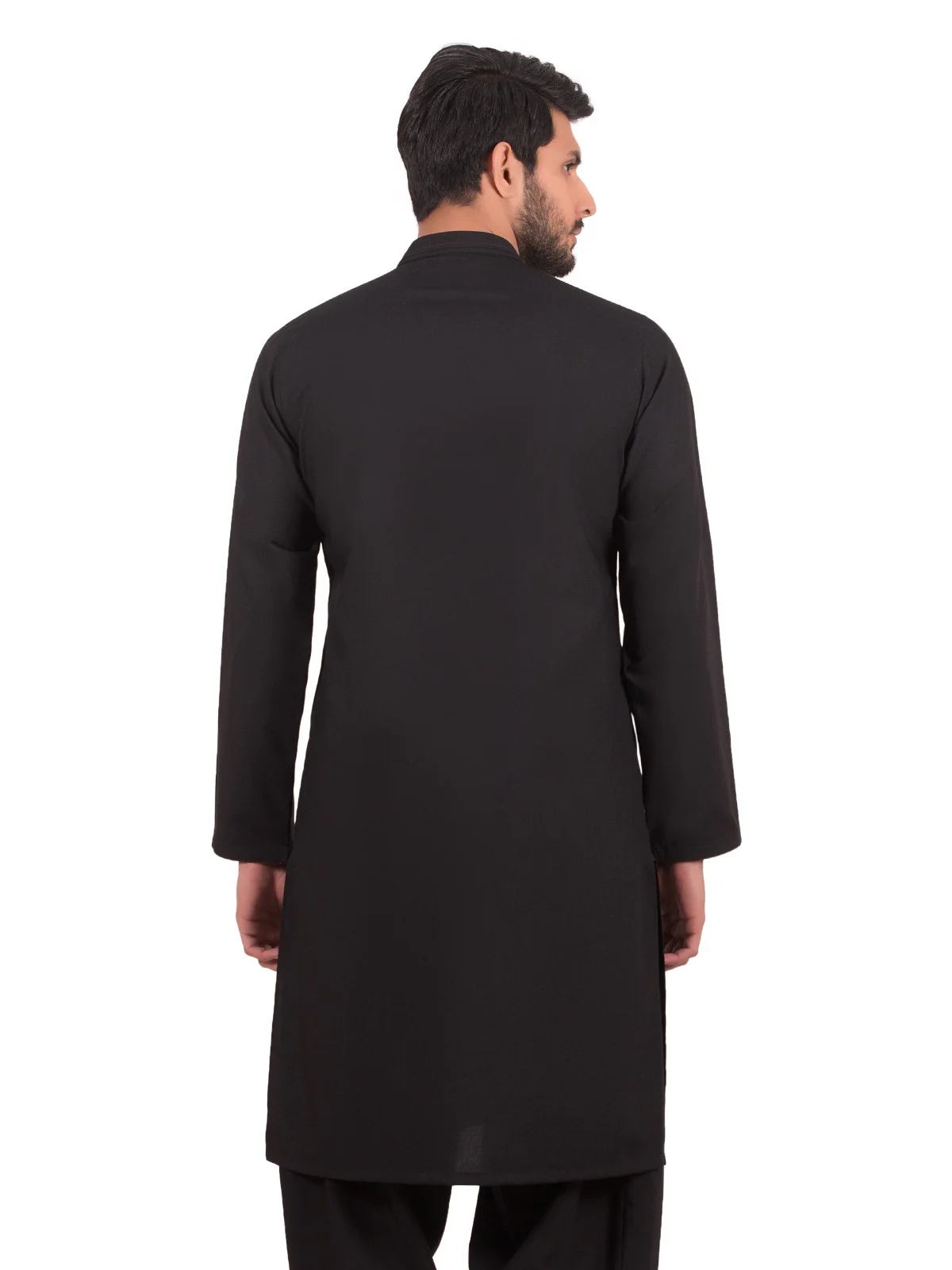 Men's Black Shalwar Kameez Tailored - EMTSW19W-9834 - Image 3