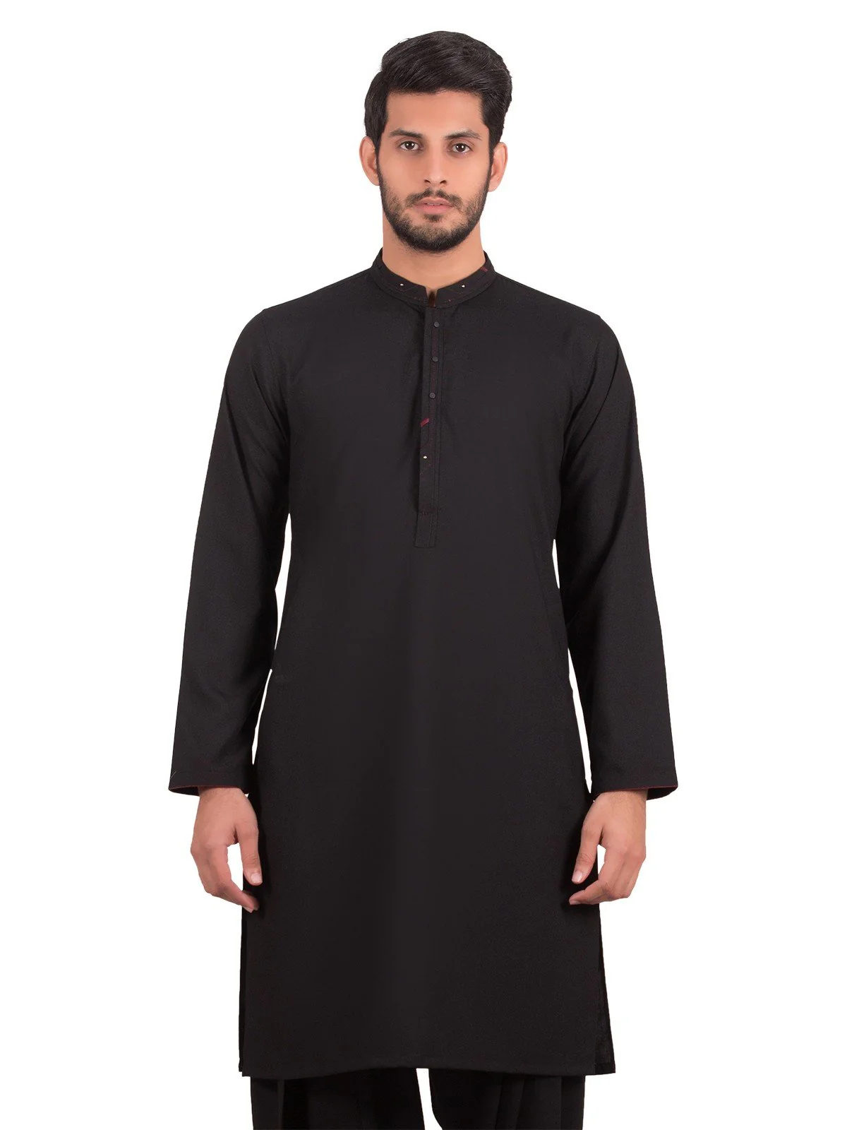 Men's Black Shalwar Kameez Tailored - EMTSW19W-9834 - Image 4