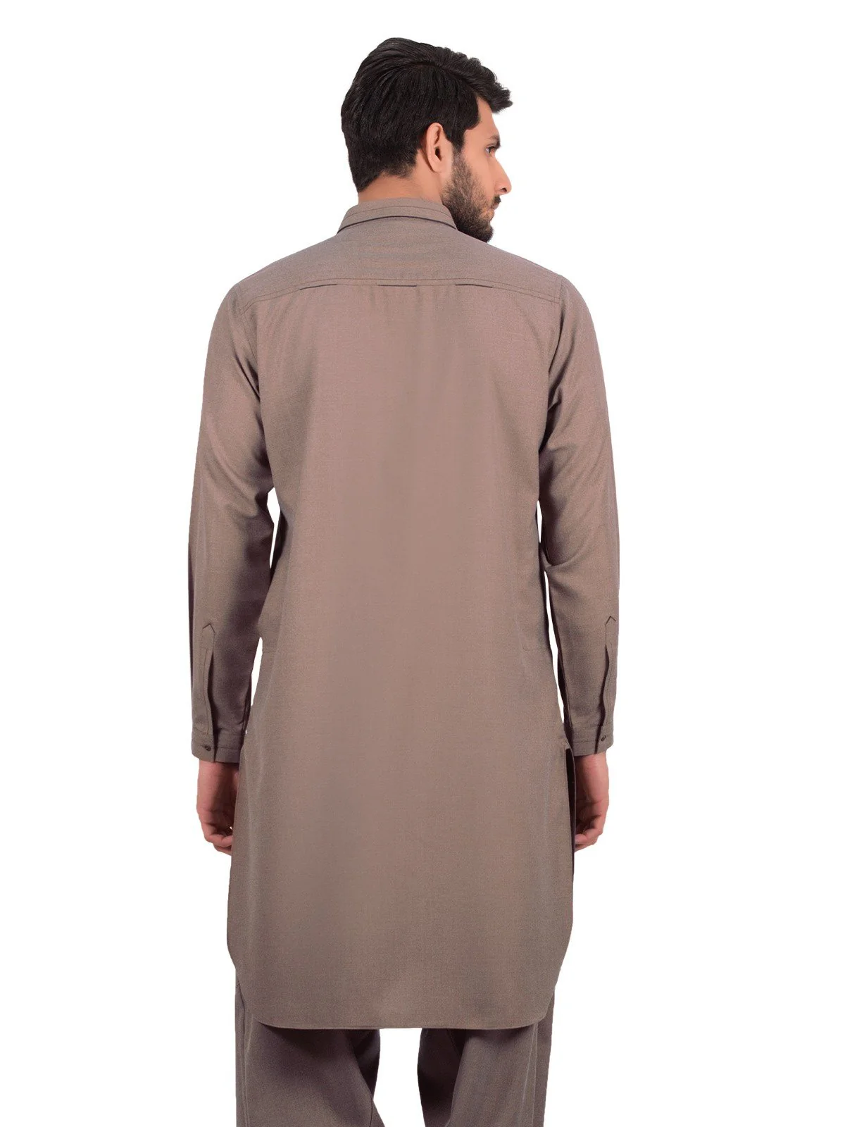 Men's Light Brown Shalwar Kameez - EMTSW19W-9850 - Image 3