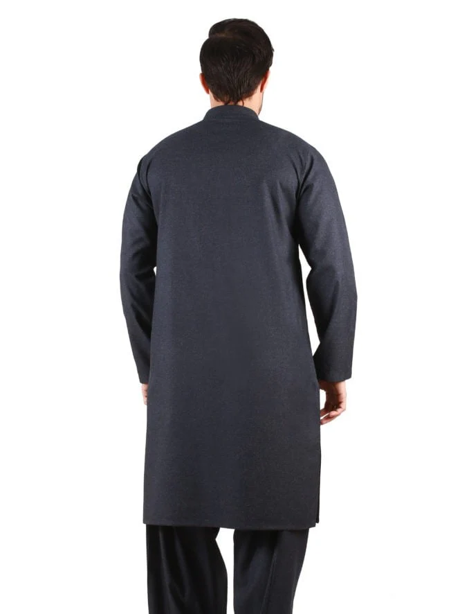Men's Mid Night Blue Shalwar Kameez - EMTSW19W-9855 - Image 3