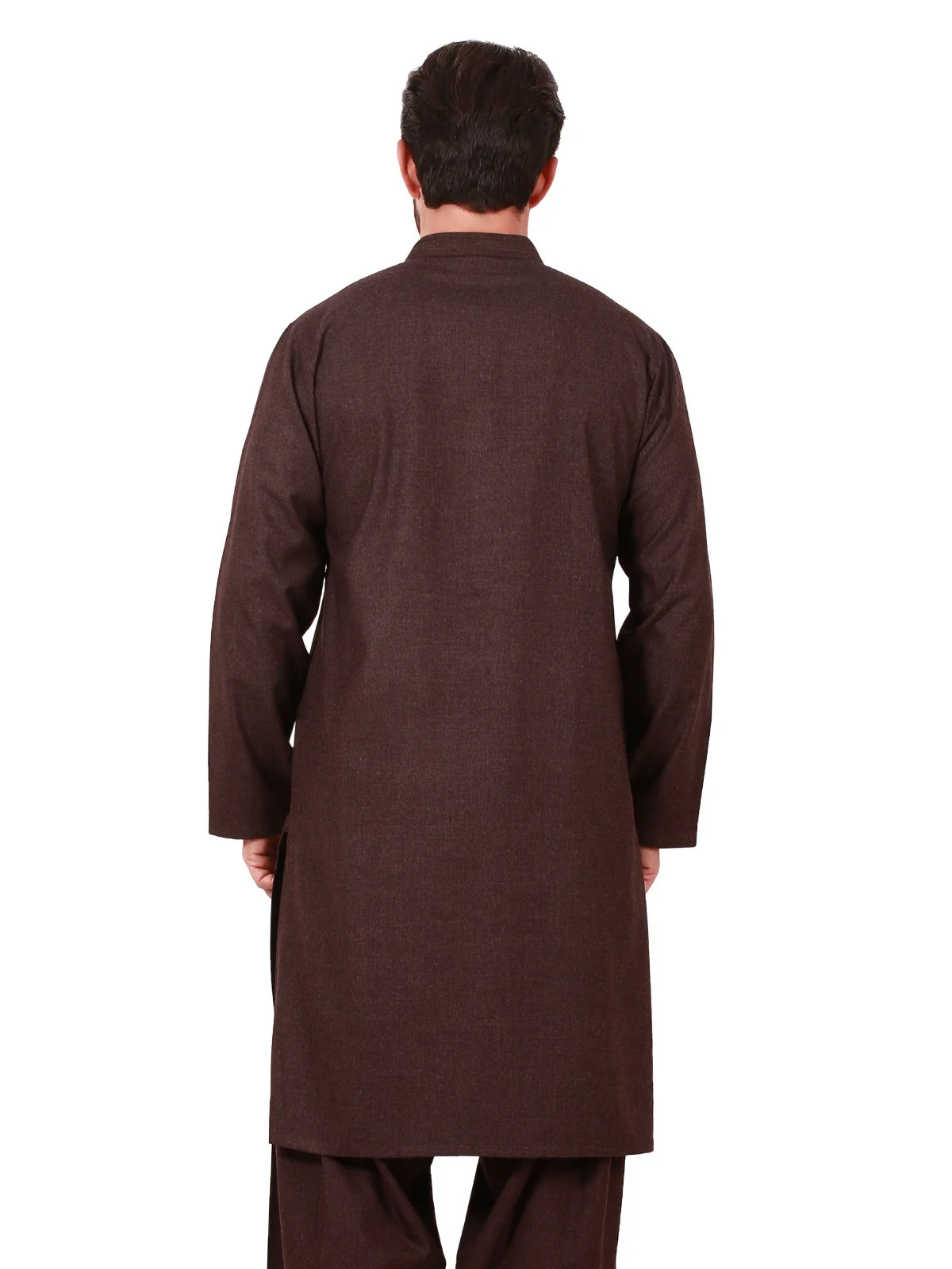 Men's Dark Plum Shalwar Kameez - EMTSW19W-9861 - Image 3