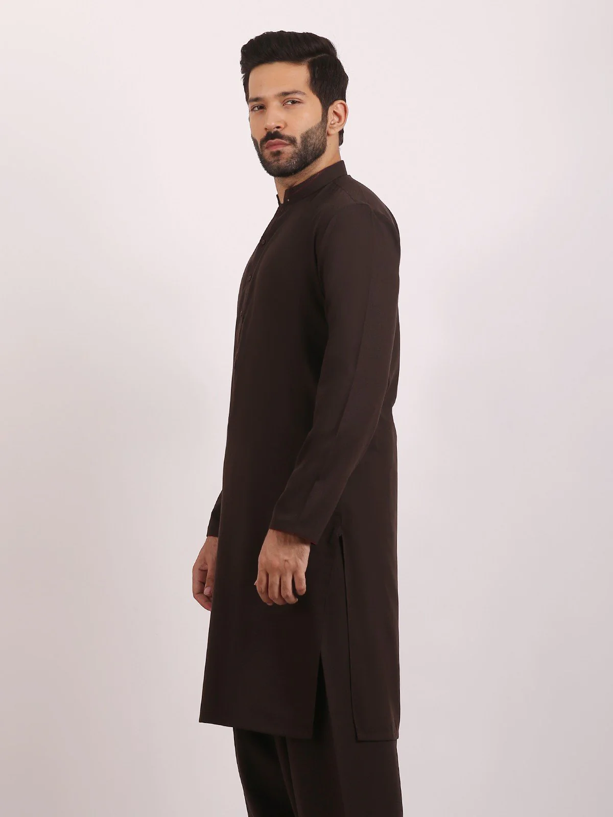 Men's Dark Brown Shalwar Kameez - EMTSW20S-9856 - Image 3