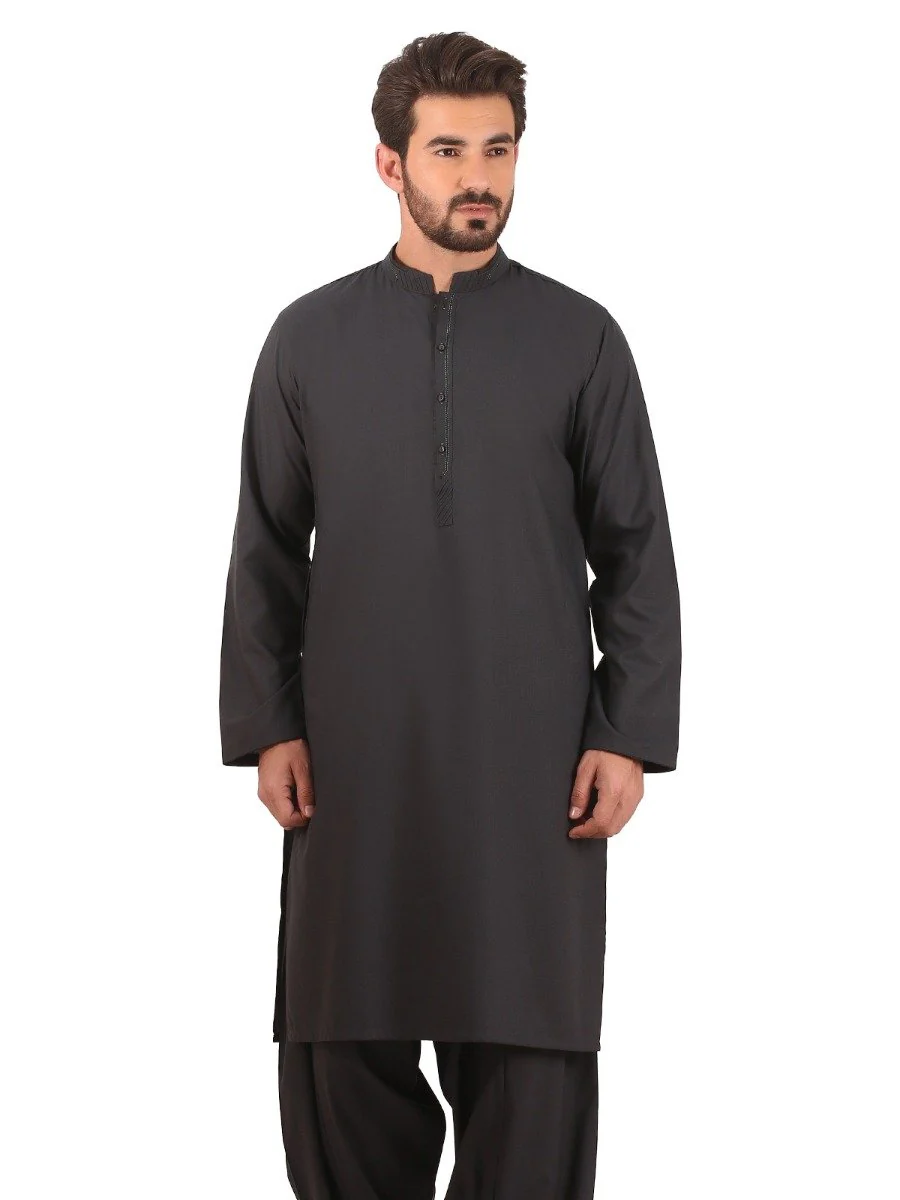 Men's Bottle Green Shalwar Kameez - EMTSW20S-9859