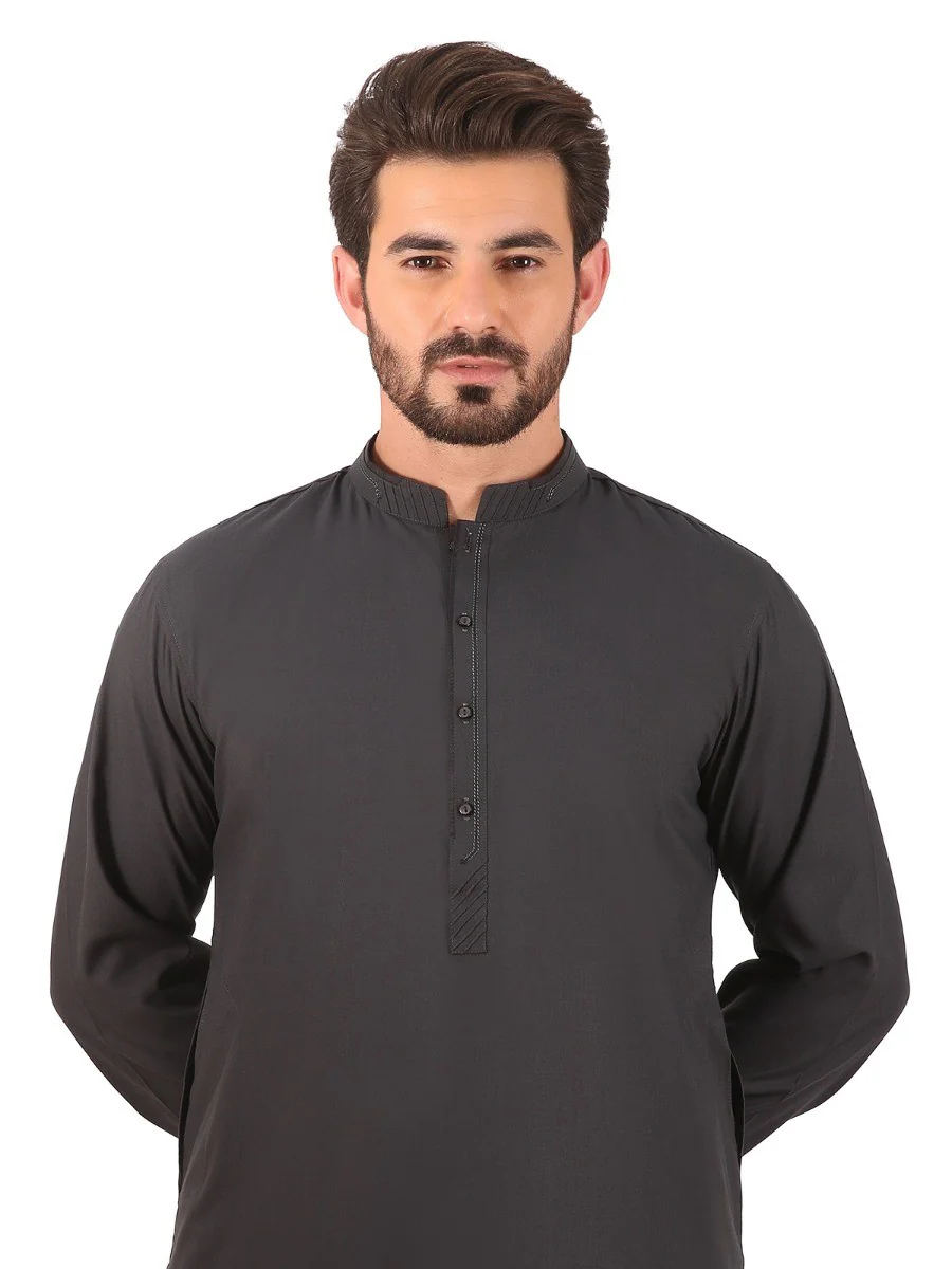Men's Bottle Green Shalwar Kameez - EMTSW20S-9859 - Image 2