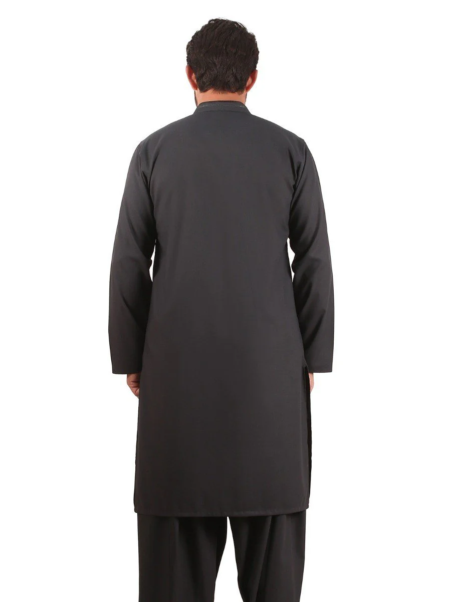 Men's Bottle Green Shalwar Kameez - EMTSW20S-9859 - Image 3