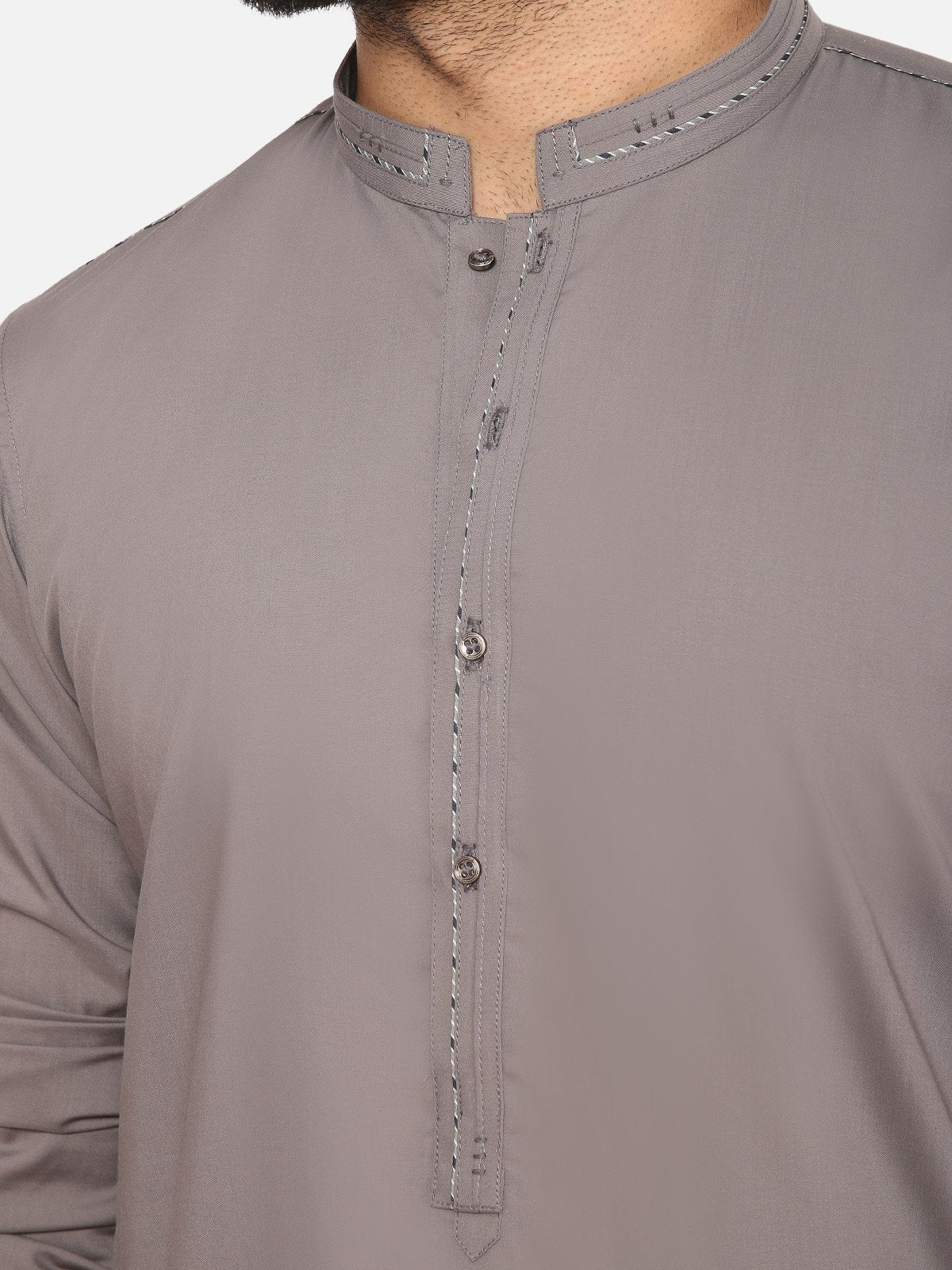Men's Grey Shalwar Kameez - EMTSW20S-9878 - Image 2