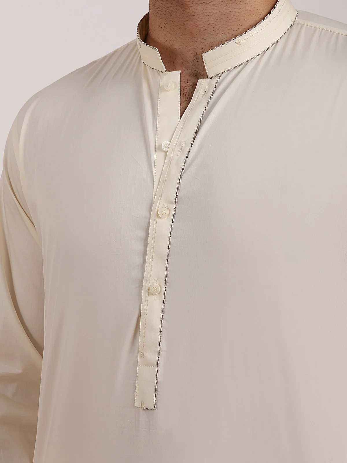 Men's Cream Shalwar Kameez - EMTSW20S-9883 - Image 2