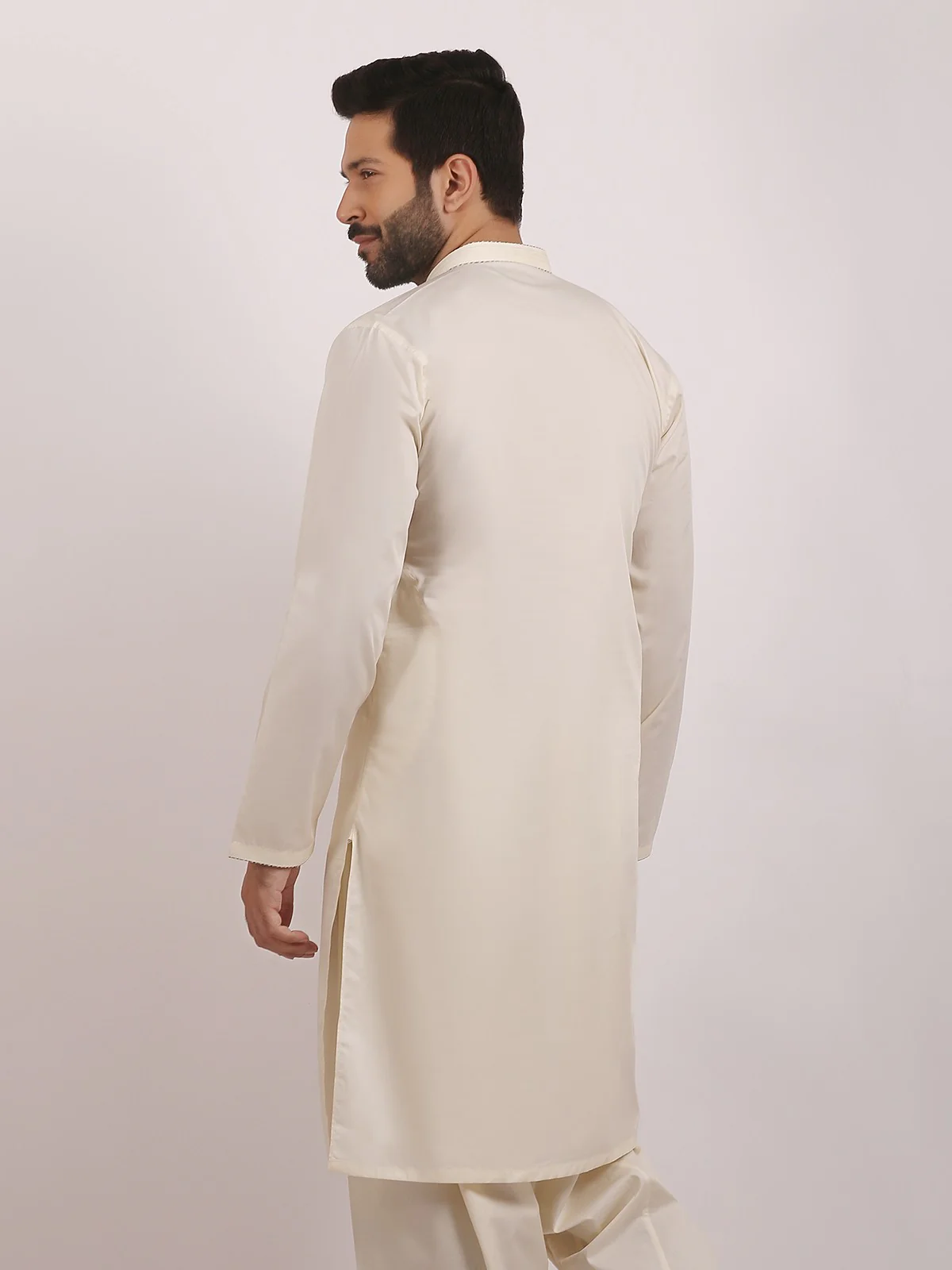 Men's Cream Shalwar Kameez - EMTSW20S-9883 - Image 4