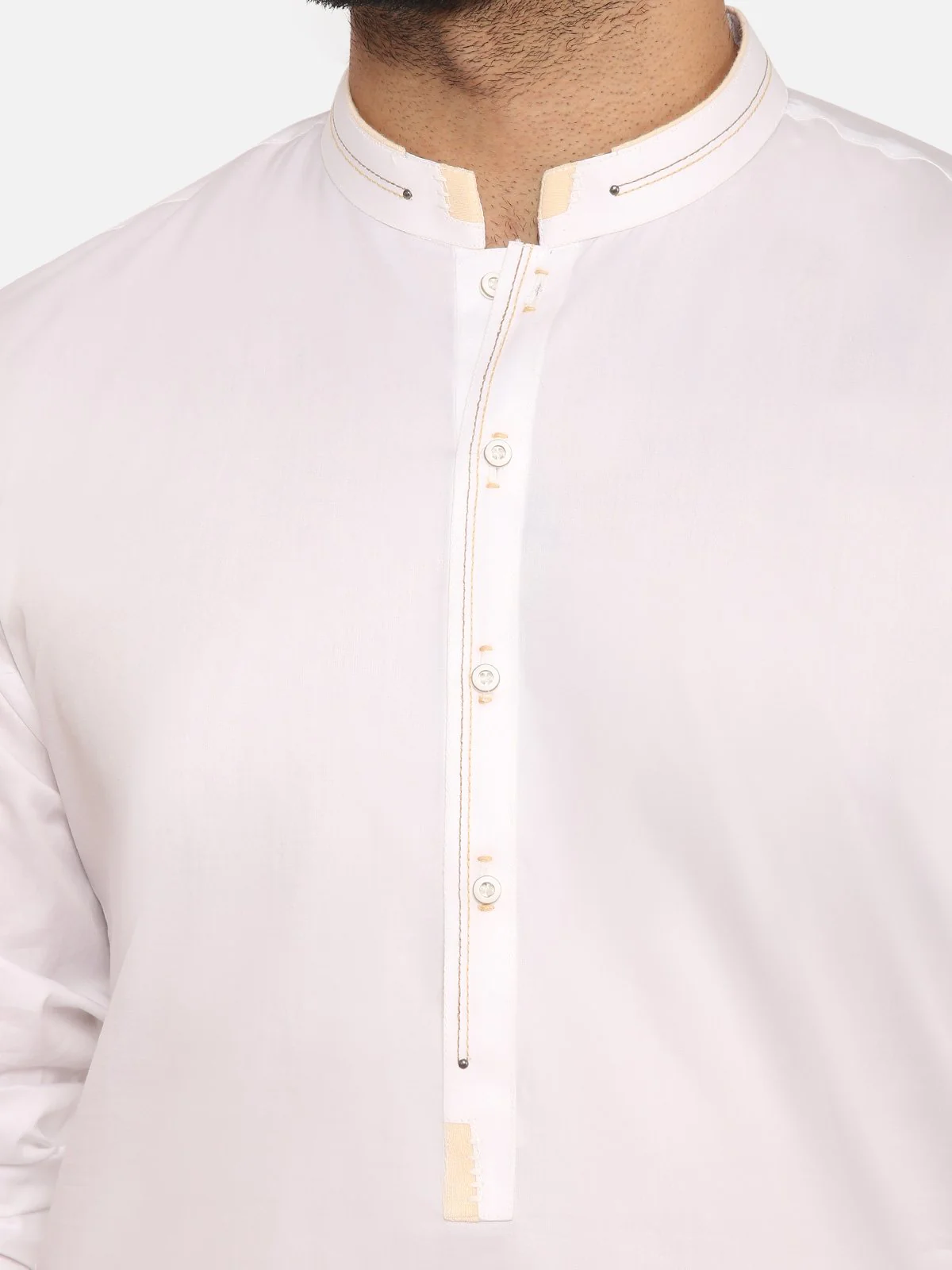 Men's Off White Shalwar Kameez - EMTSW20S-9884 - Image 2