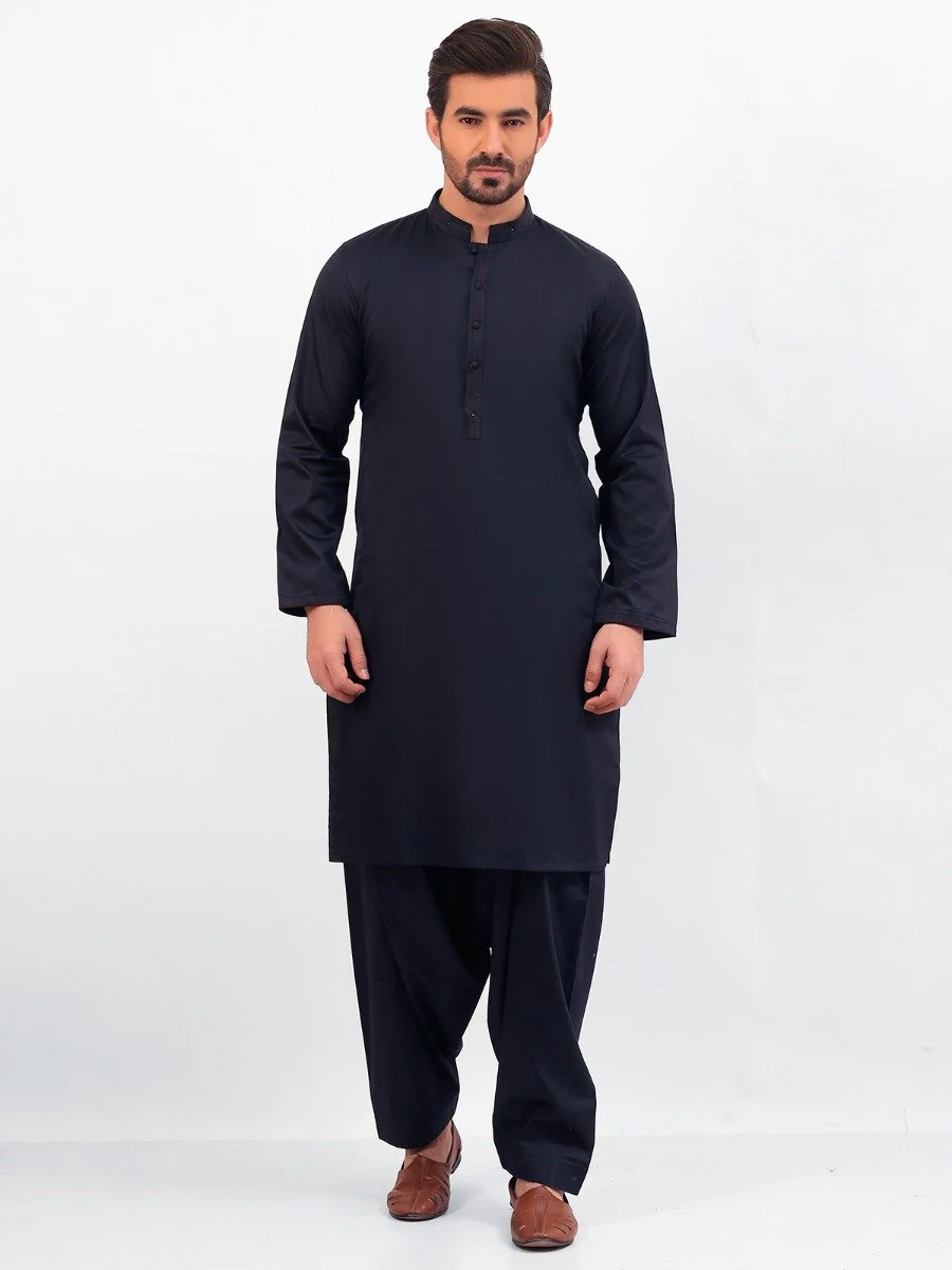 Men's Navy Blue Shalwar Kameez - EMTSW20S-99015