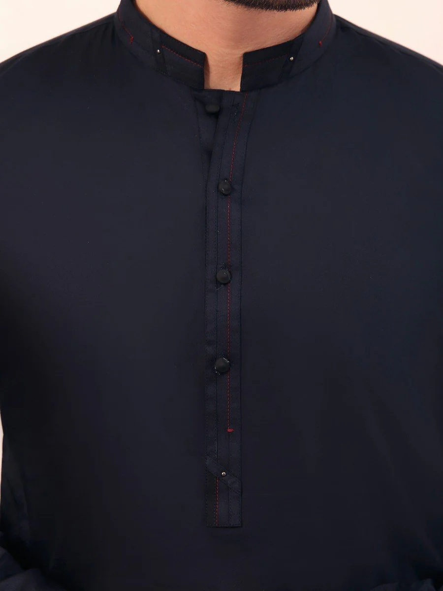 Men's Navy Blue Shalwar Kameez - EMTSW20S-99015 - Image 3