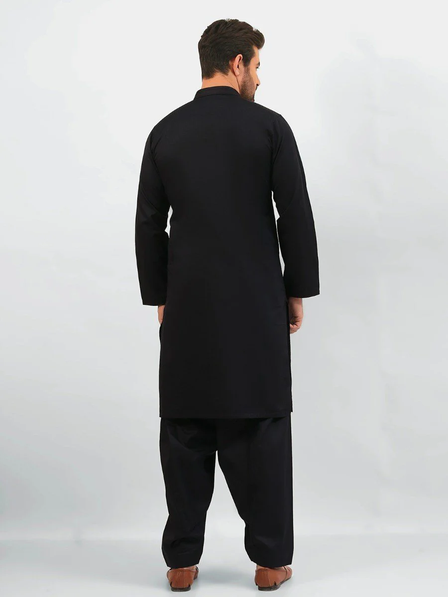 Men's Navy Blue Shalwar Kameez - EMTSW20S-99015 - Image 4