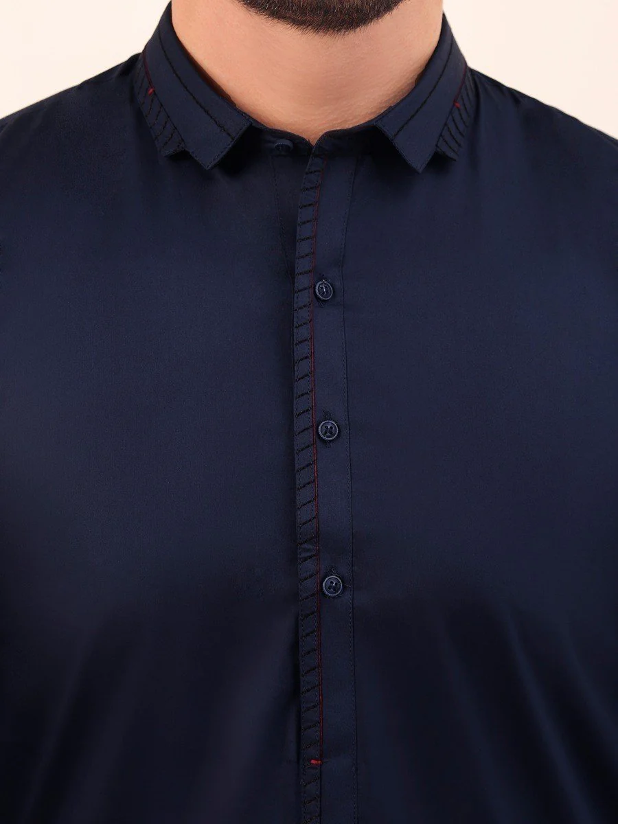 Men's Navy Blue Shalwar Kameez - EMTSW20S-99020 - Image 3