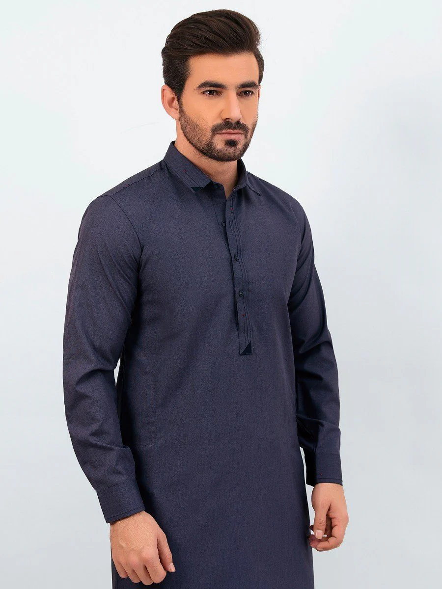 Men's Blue Shalwar Kameez - EMTSW20W-99018 - Image 2