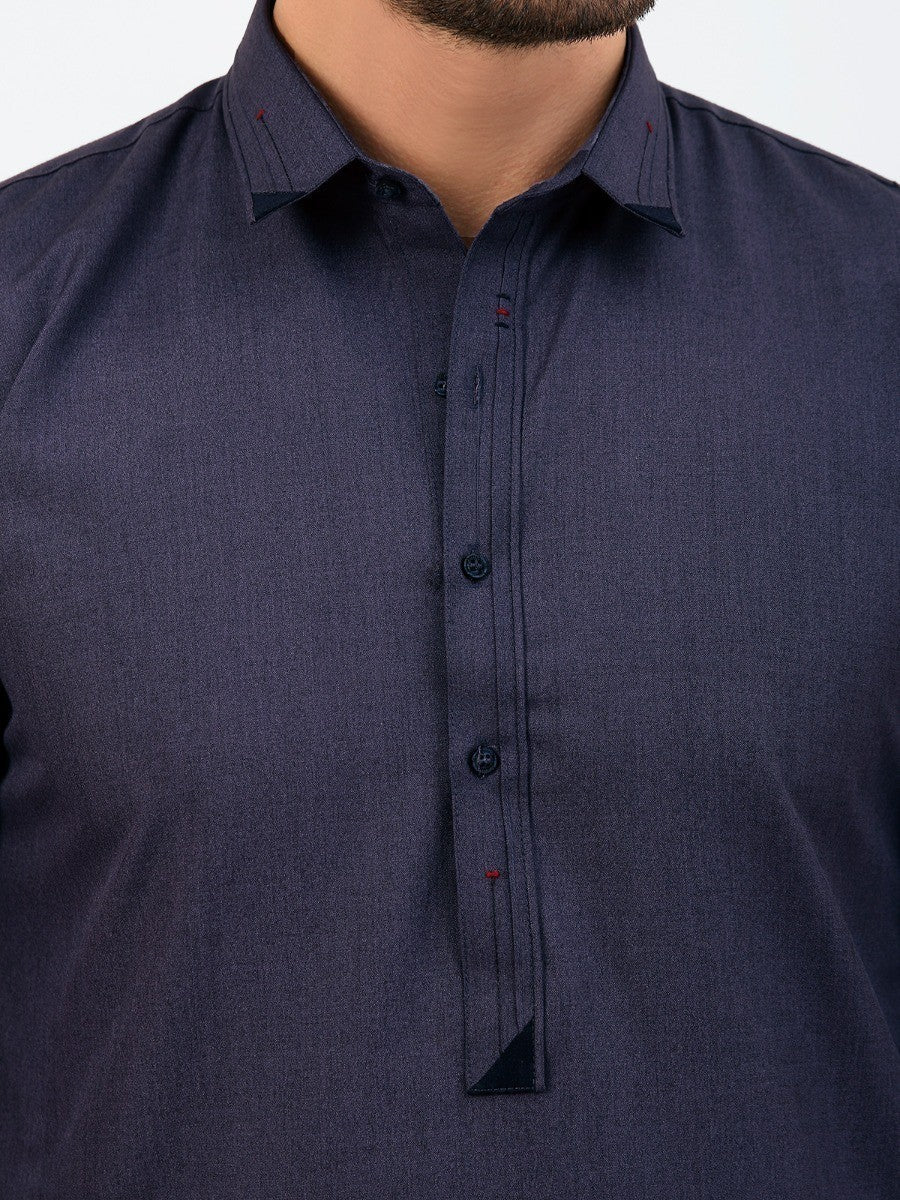 Men's Blue Shalwar Kameez - EMTSW20W-99018 - Image 3