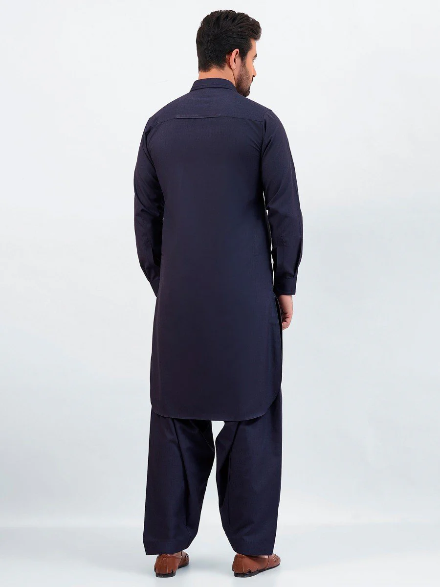 Men's Blue Shalwar Kameez - EMTSW20W-99018 - Image 4
