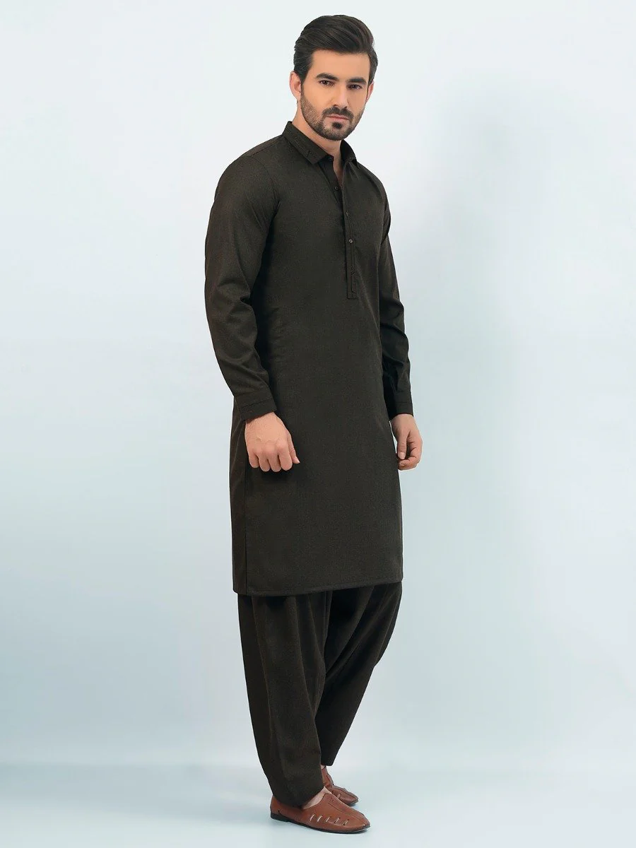 Men's Moss Green Shalwar Kameez - EMTSW20W-99019