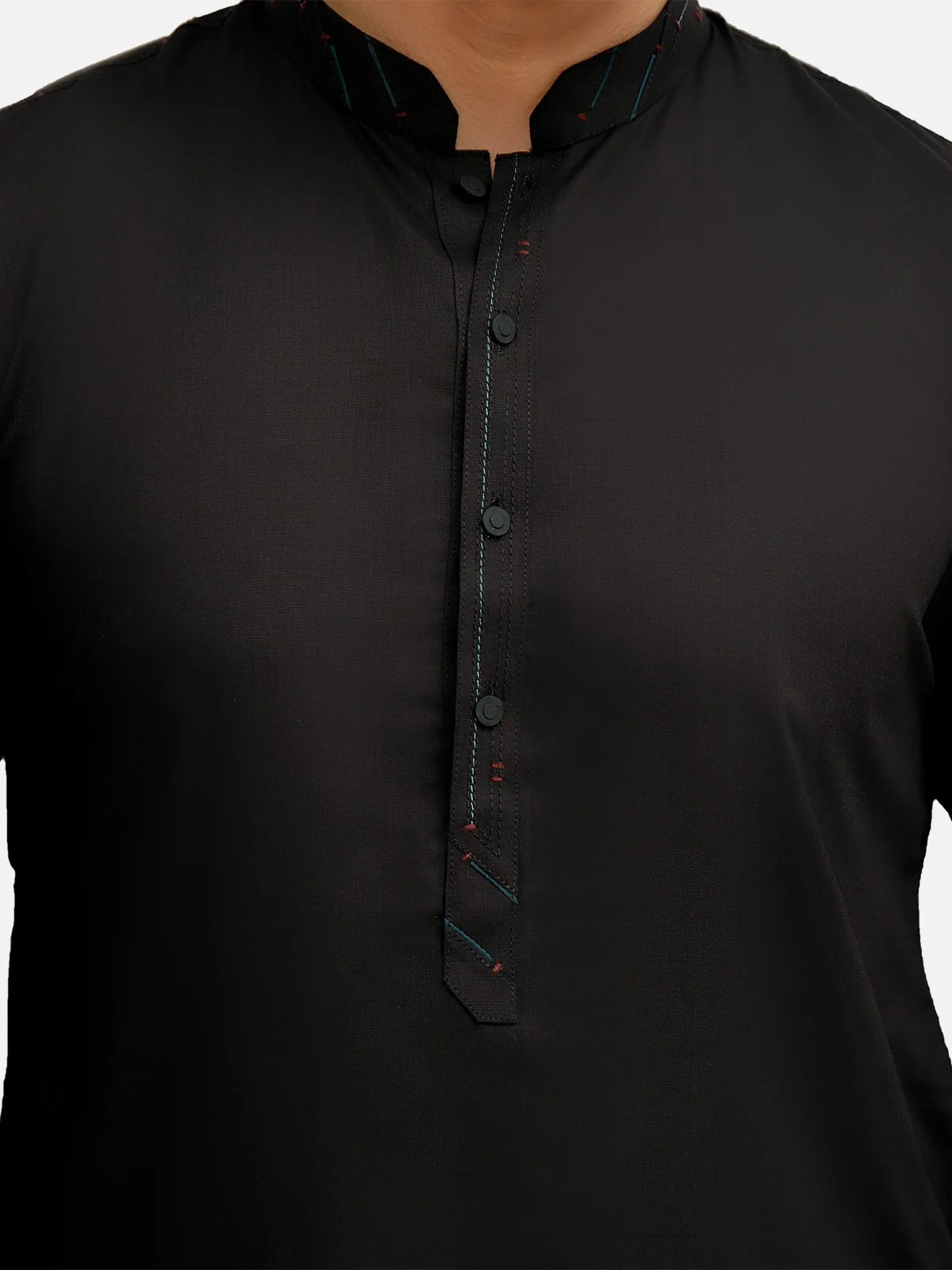 Men's Black Shalwar Kameez - EMTSW21S-99027 - Image 2