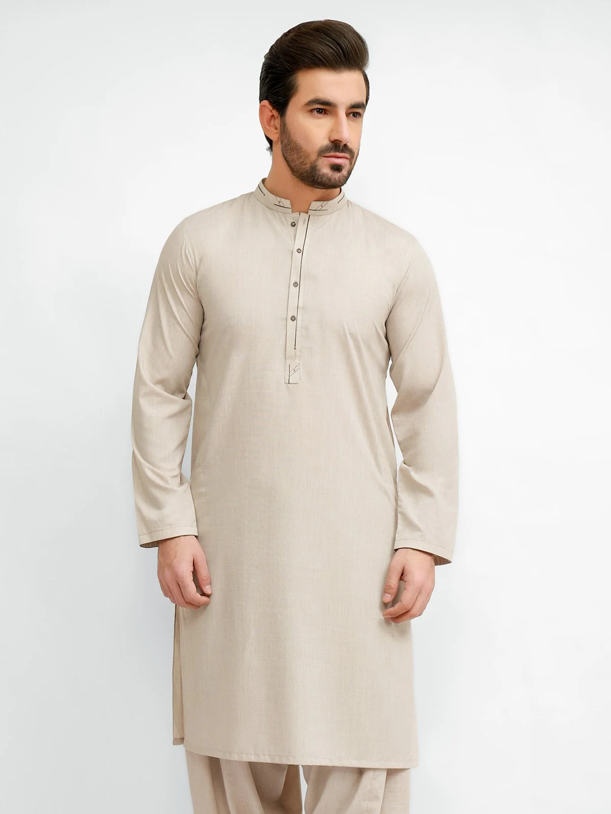 Men's Light Beige Shalwar Kameez - EMTSW21S-99032
