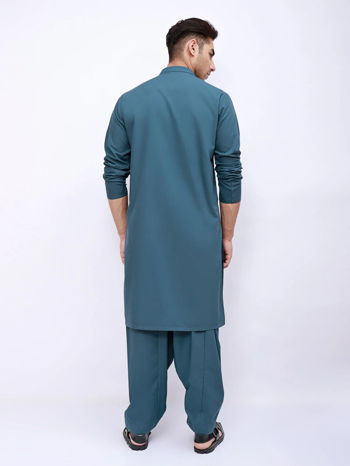 Men's Teal Blue Shalwar Kameez - EMTSW21S-99033 - Image 3