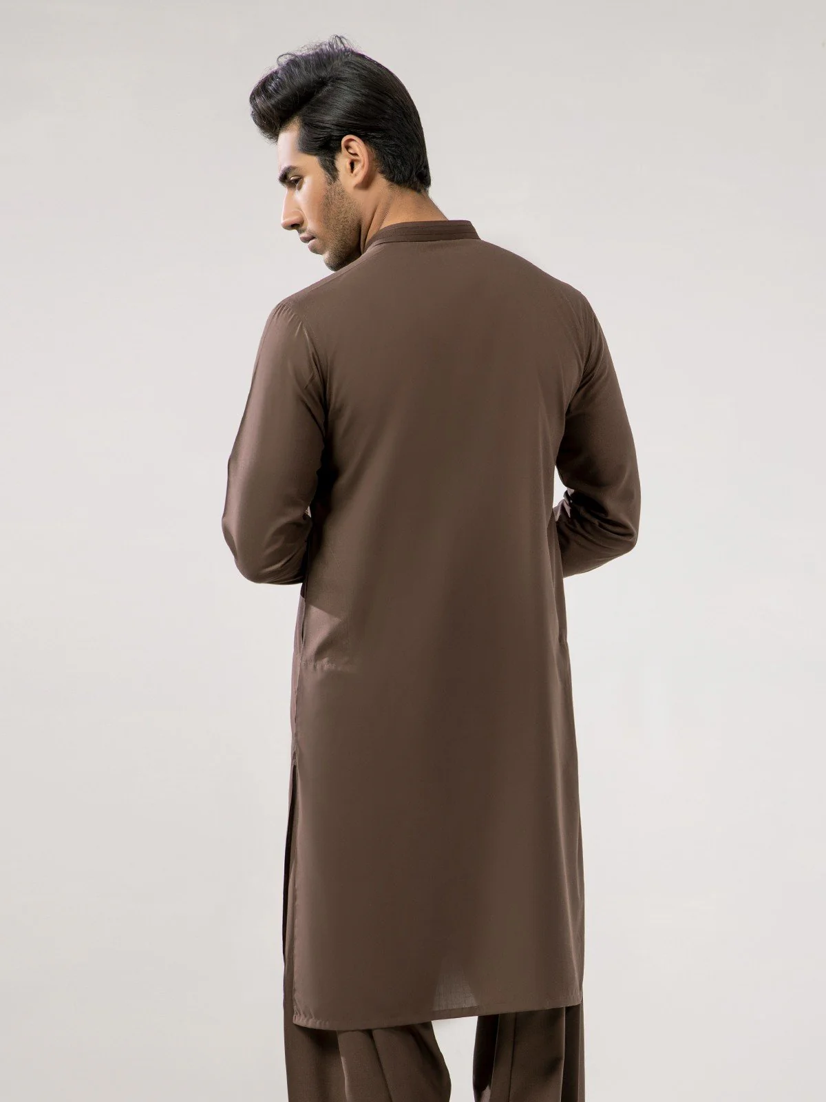 Men's Brown Shalwar Kameez - EMTSW21S-99034 - Image 3