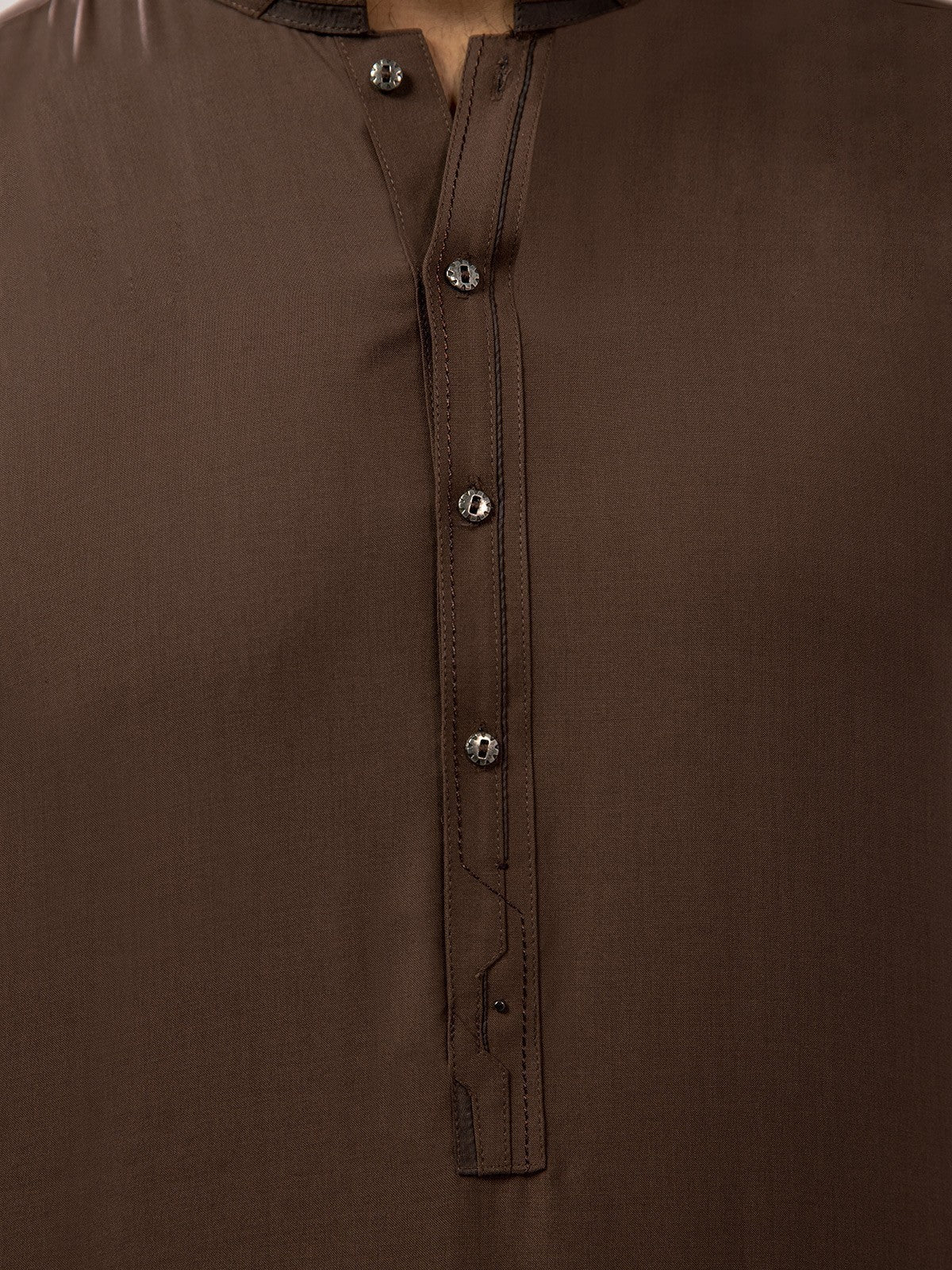 Men's Brown Shalwar Kameez - EMTSW21S-99034 - Image 4