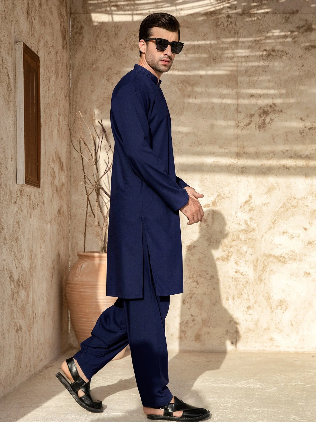 Men's Navy Shalwar Kameez - EMTSW21S-99051 - Image 2