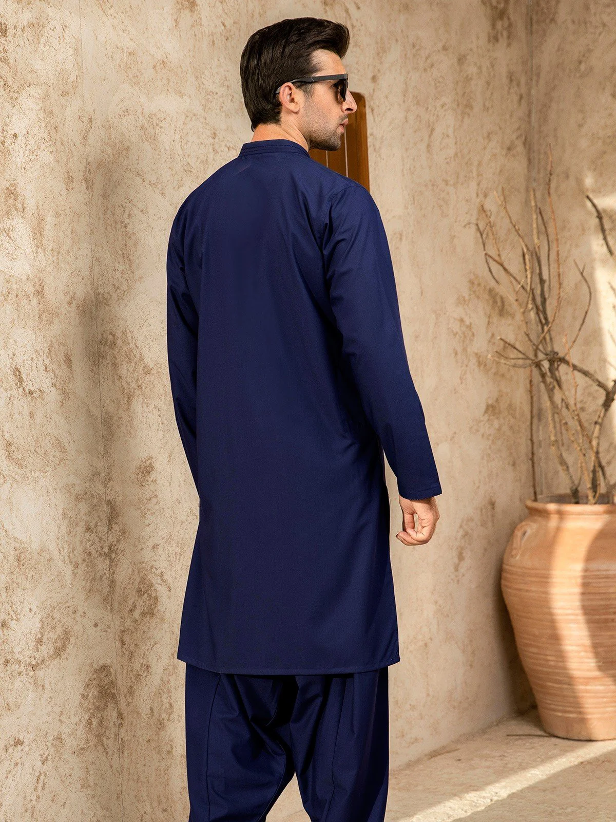 Men's Navy Shalwar Kameez - EMTSW21S-99051 - Image 3