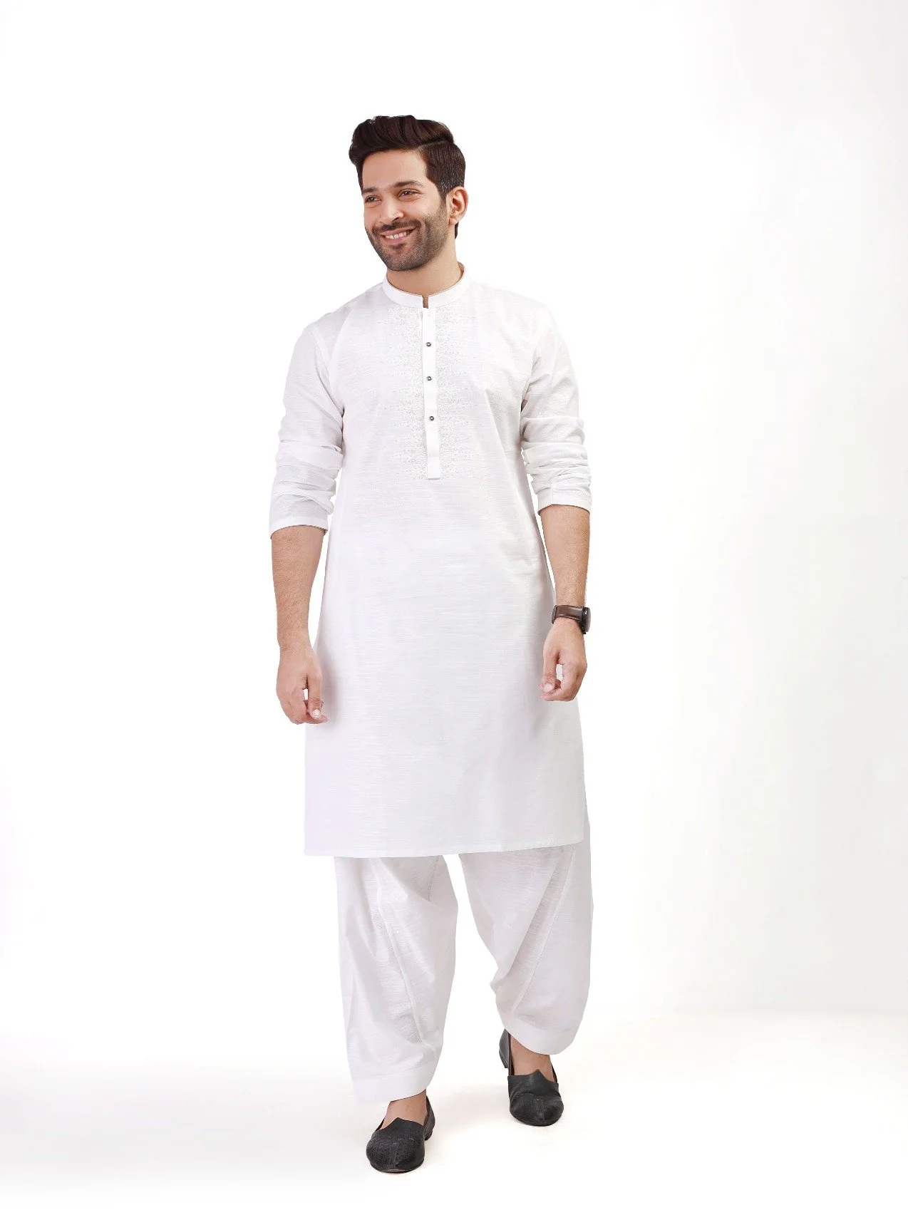 Men's Off White Shalwar Kameez - EMTSW21S-99058