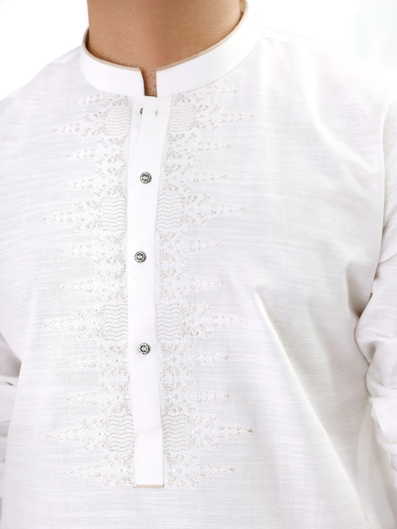Men's Off White Shalwar Kameez - EMTSW21S-99058 - Image 2