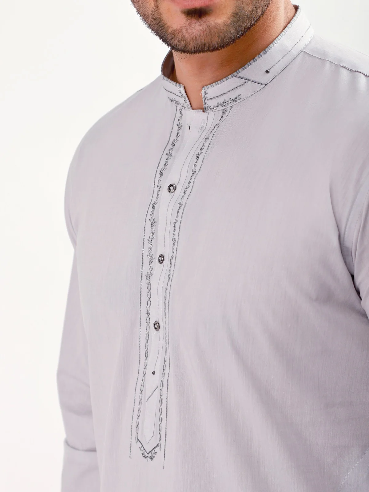 Men's Ash Grey Shalwar Kameez - EMTSW21S-99065 - Image 2